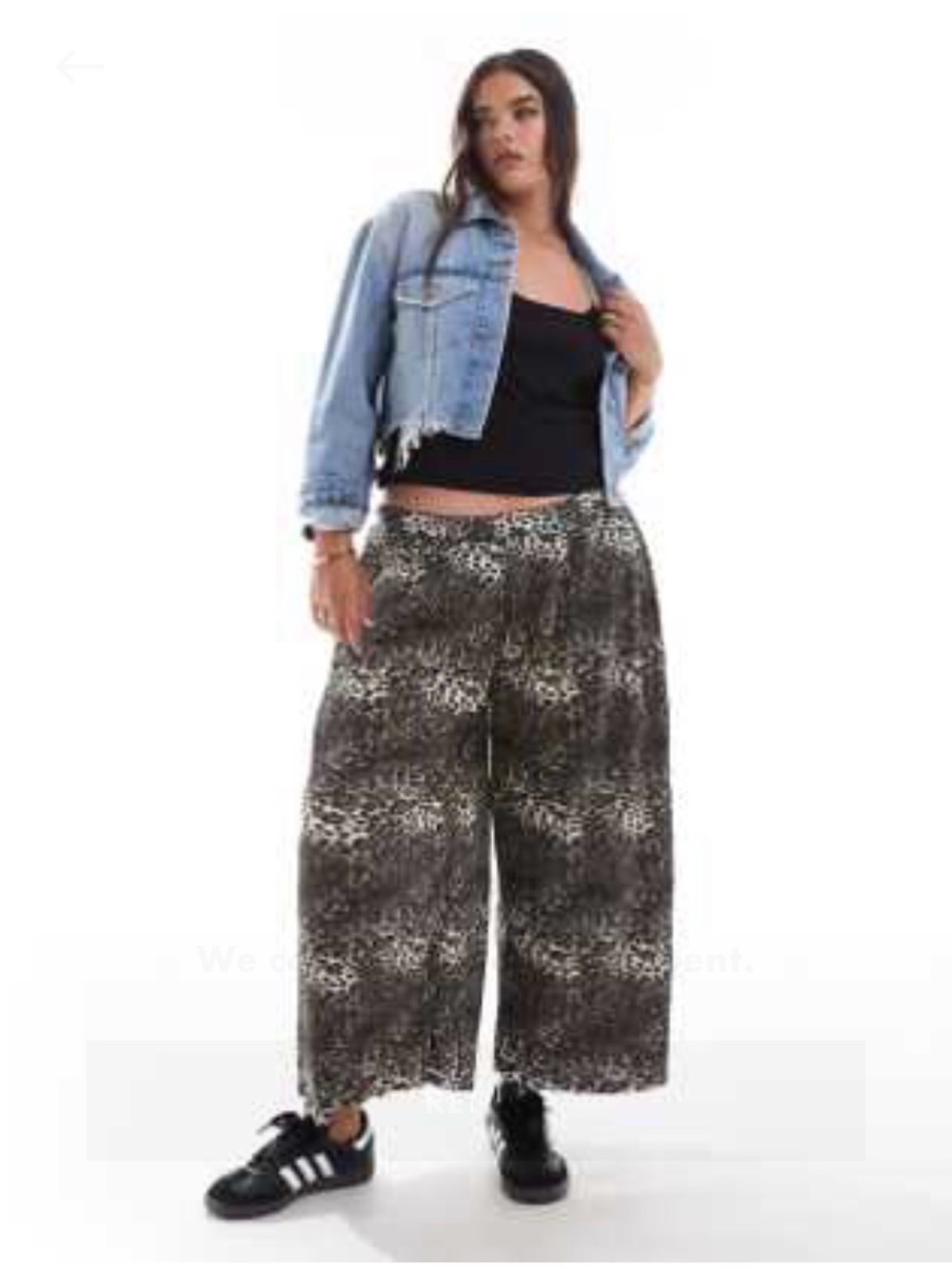 ASOS DESIGN Curve plisse wide pants culottes in animal print- Size 24